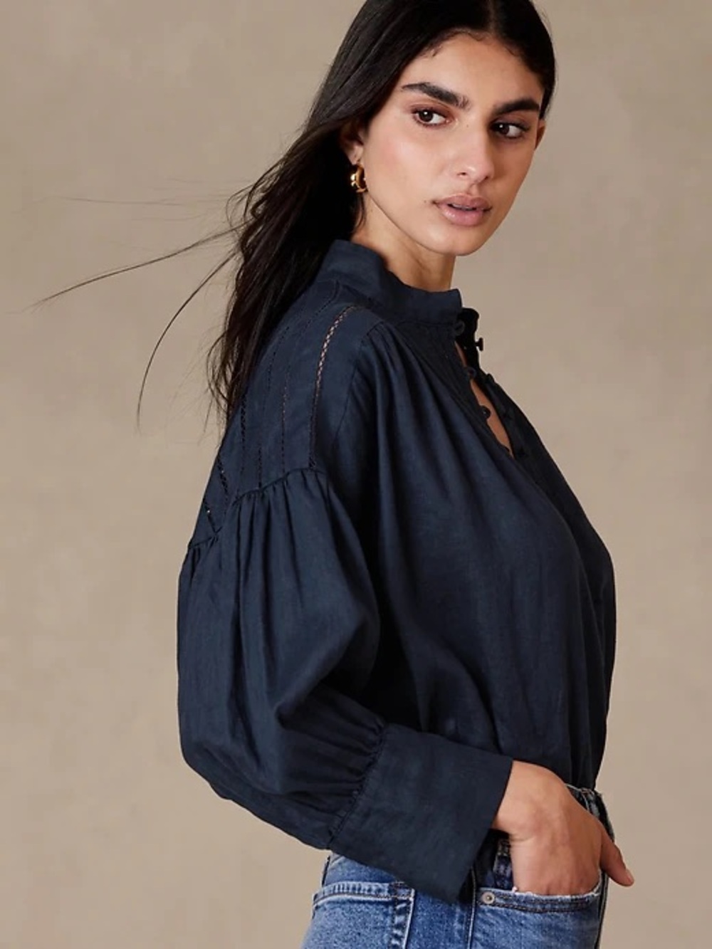 Banana Republic Mira Linen Blouse - sz M